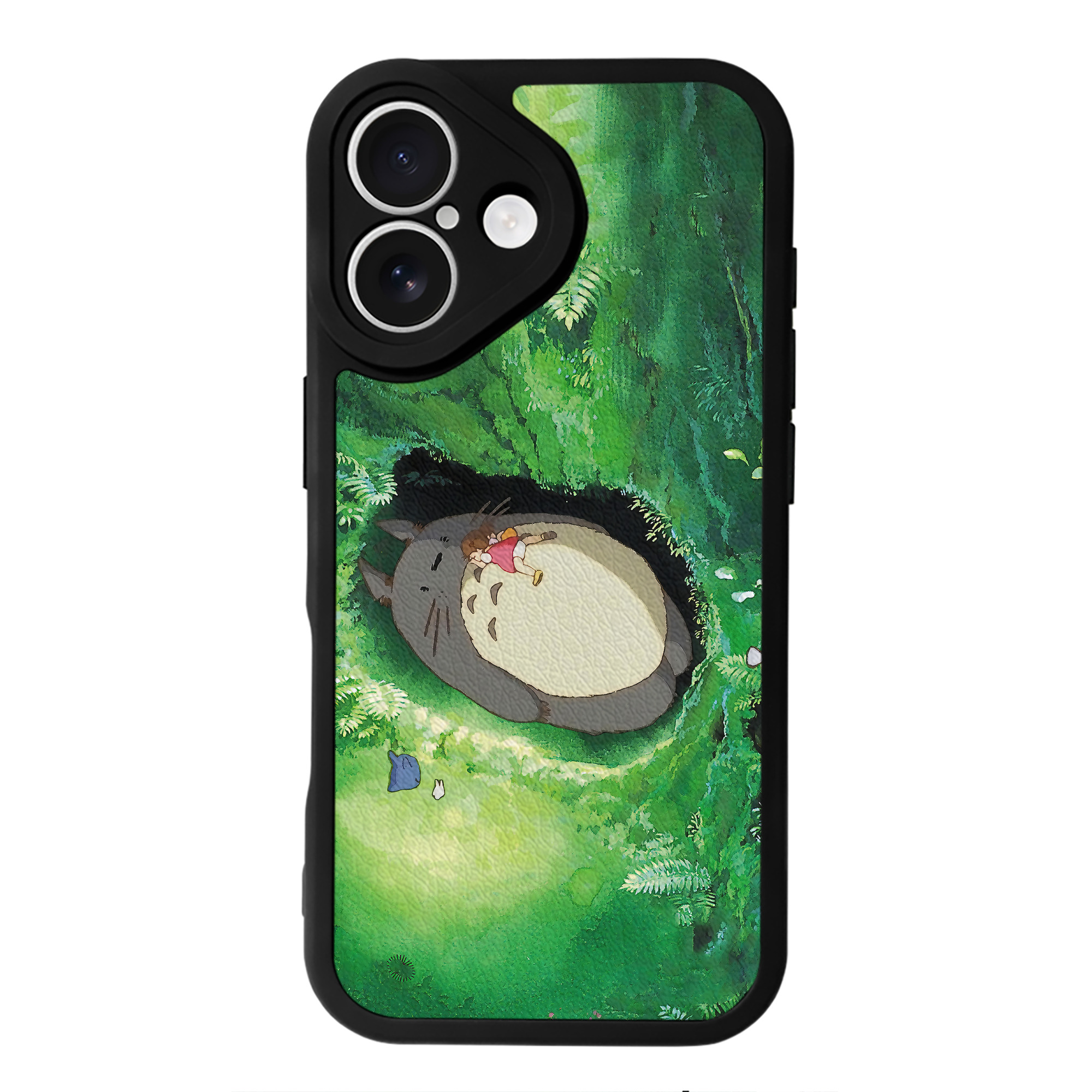 （画像用） となりのトトロ 草壁メイ 草壁サツキ My Neighbor Totoro Satsuki Kusakabe Mei Kusakabe 【iPhone 16シリーズ対応】シリコンスマホケース（レザー調） 材質：シリコン